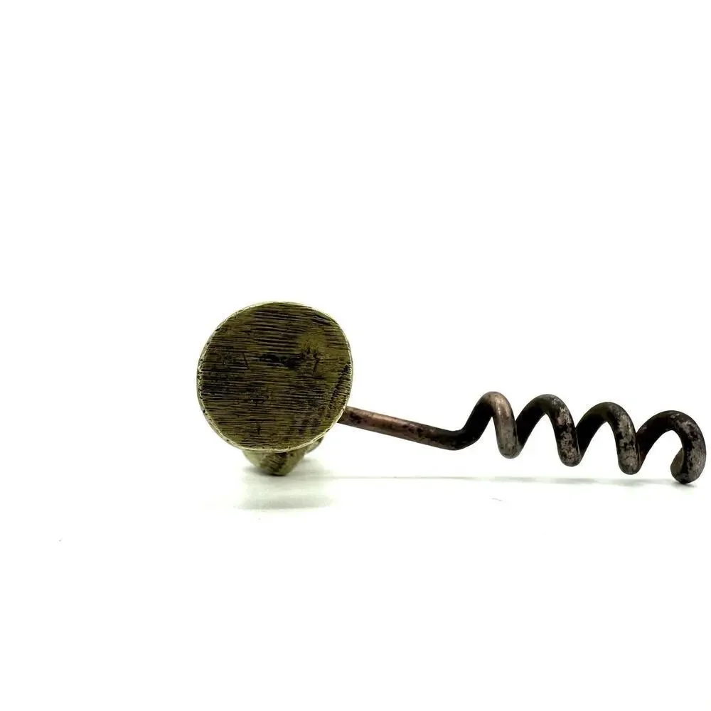 Corkscrew Wine Bottle Opener Man Cave Patina Brass Body Metal Screw Phallic Man